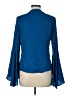 Milly Blue Long Sleeve Silk Top Size 10 - photo 2
