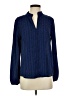 Bellatrix 100% Polyester Chevron-herringbone Blue Long Sleeve Blouse Size XS - photo 1