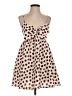 TCEC 100% Polyester Polka Dots Brown Casual Dress Size S - photo 1