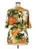 C established 1946 100% Polyester Tropical Orange Short Sleeve Blouse Size 18 - 20 - photo 2