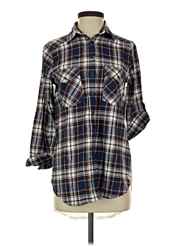 Taylor & Sage 3/4 Sleeve Button-Down Shirt (view 1)