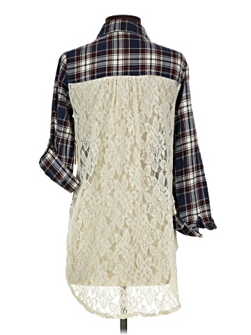 Taylor & Sage 3/4 Sleeve Button-Down Shirt (view 2)