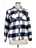Natural Reflections 100% Cotton Checkered-gingham Blue Long Sleeve Button-Down Shirt Size XL - photo 1