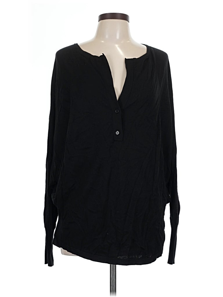 Pre-owned Bcbgmaxazria Silk Cardigan Sweater In Black