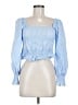Bershka Blue Long Sleeve Blouse Size M - photo 1