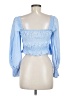 Bershka Blue Long Sleeve Blouse Size M - photo 2