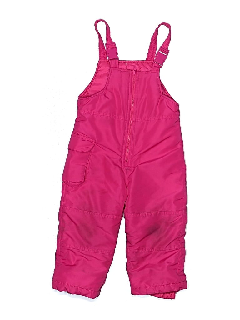 Pre-owned London Fog Kids' Snow Pants With Bib In Pink