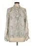 Dress Forum 100% Polyester Silver Long Sleeve Blouse Size L - photo 1