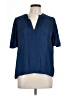 Nine Britton 100% Polyester Blue Short Sleeve Blouse Size L - photo 1
