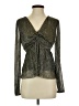 Lost + Wander 100% Polyester Metallic Silver Long Sleeve Blouse Size S - photo 1