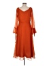 ASOS Design 100% Polyester Orange Cocktail Dress Size 8 - photo 2