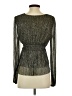 Lost + Wander 100% Polyester Metallic Silver Long Sleeve Blouse Size S - photo 2