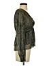 Lost + Wander 100% Polyester Metallic Silver Long Sleeve Blouse Size S - photo 4