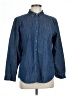Chico's 100% Cotton Blue Long Sleeve Button-Down Shirt Size Lg (2) - photo 1