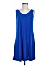 Jostar Solid Blue Casual Dress Size M - photo 1