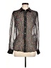 Diane von Furstenberg Tweed Silver Long Sleeve Blouse Size 8 - photo 1