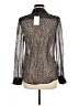 Diane von Furstenberg Tweed Silver Long Sleeve Blouse Size 8 - photo 2