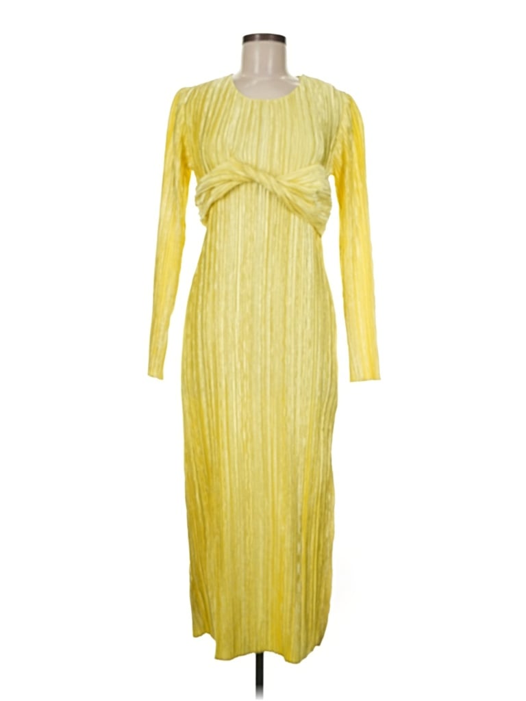 Pre-owned Marina Moscone Cocktail Dress In Yellow
