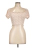 One Step Up 100% Rayon Ivory Short Sleeve Top Size L - photo 1