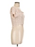 One Step Up 100% Rayon Ivory Short Sleeve Top Size L - photo 4