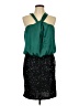 Studio Y 100% Polyester Stars Green Cocktail Dress Size L - photo 1