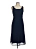 Connected Apparel 100% Polyester Solid Blue Casual Dress Size 6 - photo 1