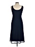 Connected Apparel 100% Polyester Solid Blue Casual Dress Size 6 - photo 2