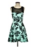 Trixxi Graphic Teal Cocktail Dress Size 5 - photo 1