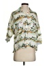Zara Print Green 3/4 Sleeve Button-Down Shirt Size S - photo 1
