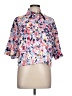 Unbranded Print Pink Short Sleeve Blouse Size L (estimated) - photo 1