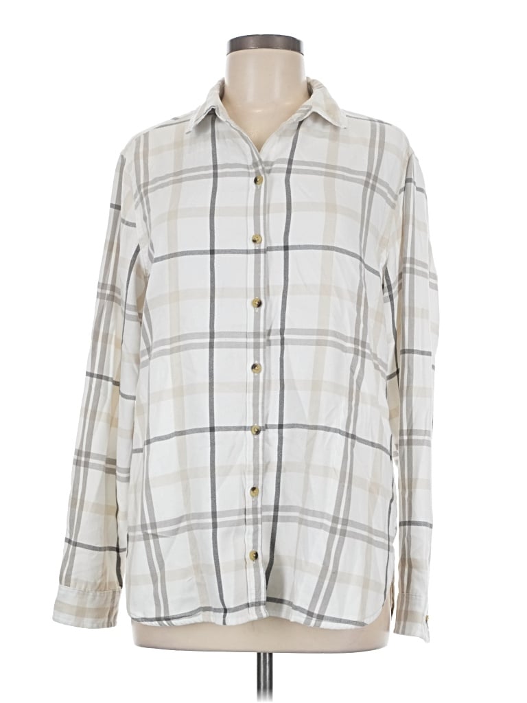 Pre-owned Jachs Girlfriend Long Sleeve Button Down Shirt In Ivory
