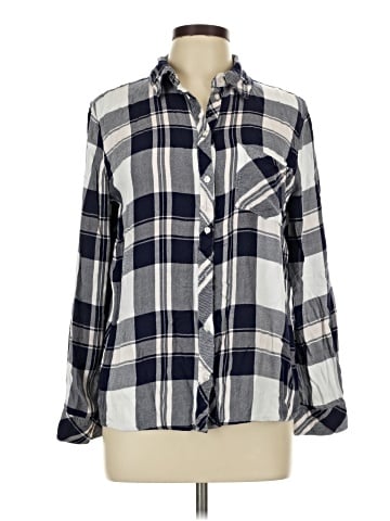 Cosmic Blue Love Long Sleeve Button-Down Shirt (view 1)