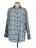 Unbranded 100% Polyester Plaid Blue Long Sleeve Blouse Size L - photo 1
