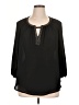 Daniel Rainn 100% Polyester Black 3/4 Sleeve Blouse Size XL - photo 1