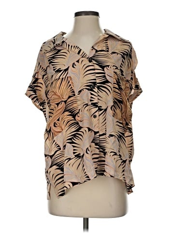 No.6 Store Short Sleeve Silk Top (view 1)