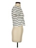 Zara Stripes Ivory Short Sleeve Turtleneck Size S - photo 4