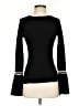 Margaret O'Leary Solid Stripes Black Pullover Sweater Size S - photo 1