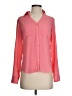 Express 100% Polyester Color Block Pink Long Sleeve Blouse Size XS - photo 1