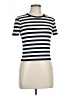 Bailey 44 Stripes Ivory Short Sleeve Turtleneck Size M - photo 1