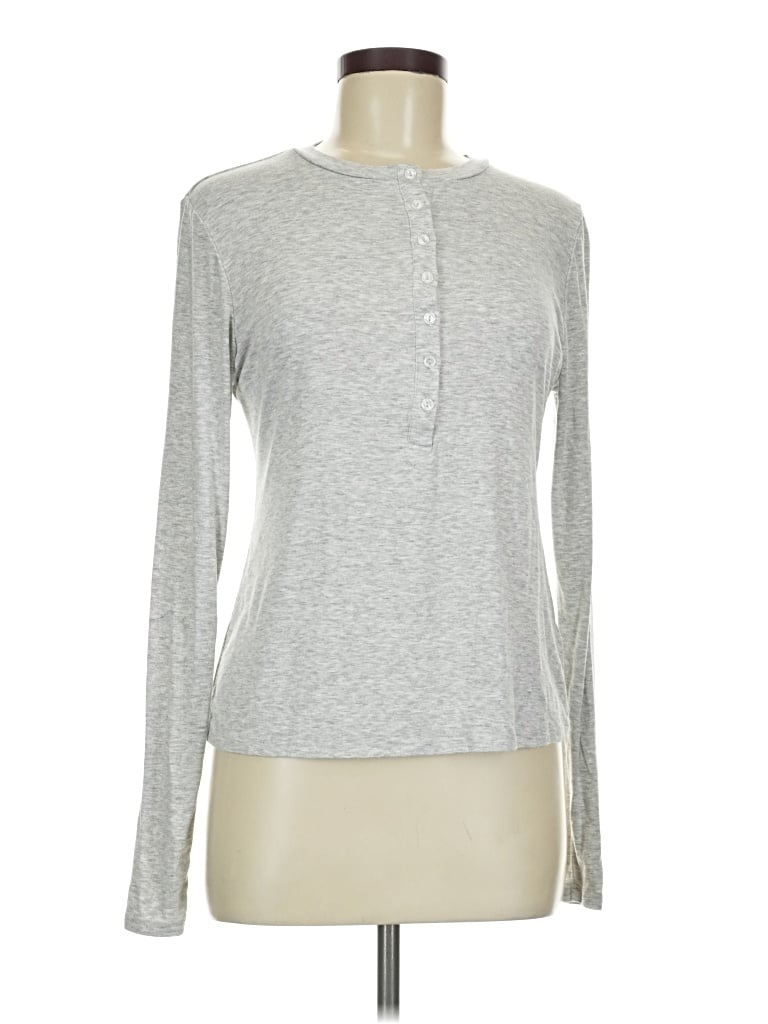 Pre-owned Universal Thread Long Sleeve Top Gray Crew Neck Tops