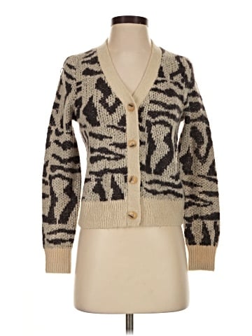 Madewell V-Neck Cardigan in Abstract Animal (view 1)