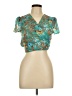 Shein Teal Short Sleeve Blouse Size L - photo 1