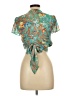 Shein Teal Short Sleeve Blouse Size L - photo 2