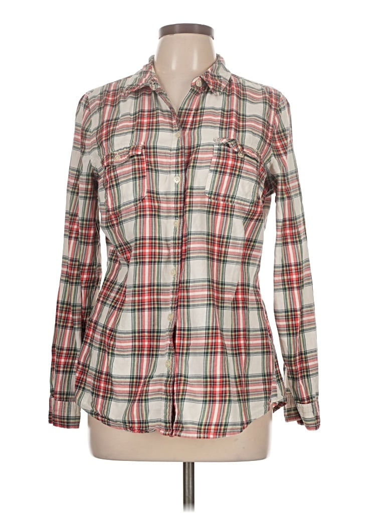 Pre-owned Old Navy Long Sleeve Button Down Shirt In Ivory