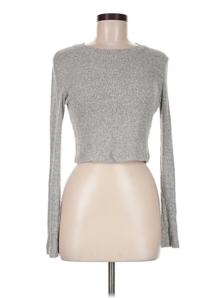 Pre-owned Zara Long Sleeve T-shirt In Gray