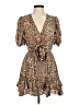 Olivaceous Animal Print Brown Cocktail Dress Size M - photo 1