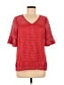 NY Collection 100% Polyester Red Short Sleeve Blouse Size M (petite) - photo 1