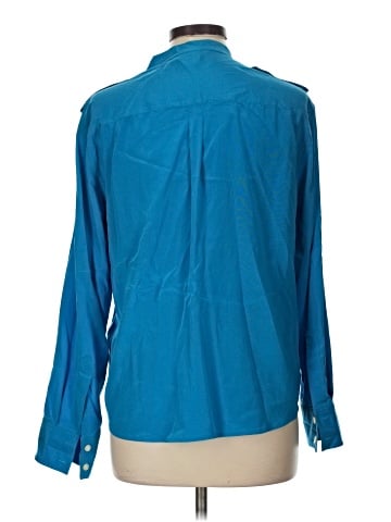 Donna Karan New York Long Sleeve Silk Top (view 2)
