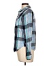 SO 100% Rayon Plaid Blue Long Sleeve Button-Down Shirt Size L - photo 5
