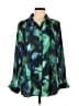 Assorted Brands 100% Polyester Print Green 3/4 Sleeve Blouse Size M - photo 1